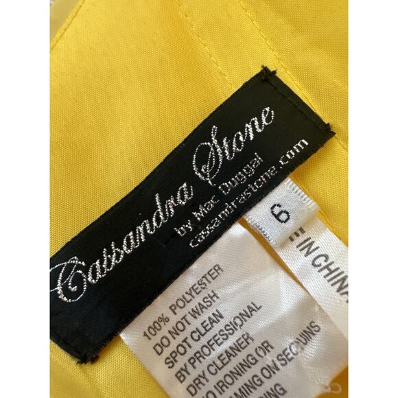 Cassandra Stone by Mac Duggal Flash 7245L Yellow strapless Prom formal dress 6 - Picture 12 of 12